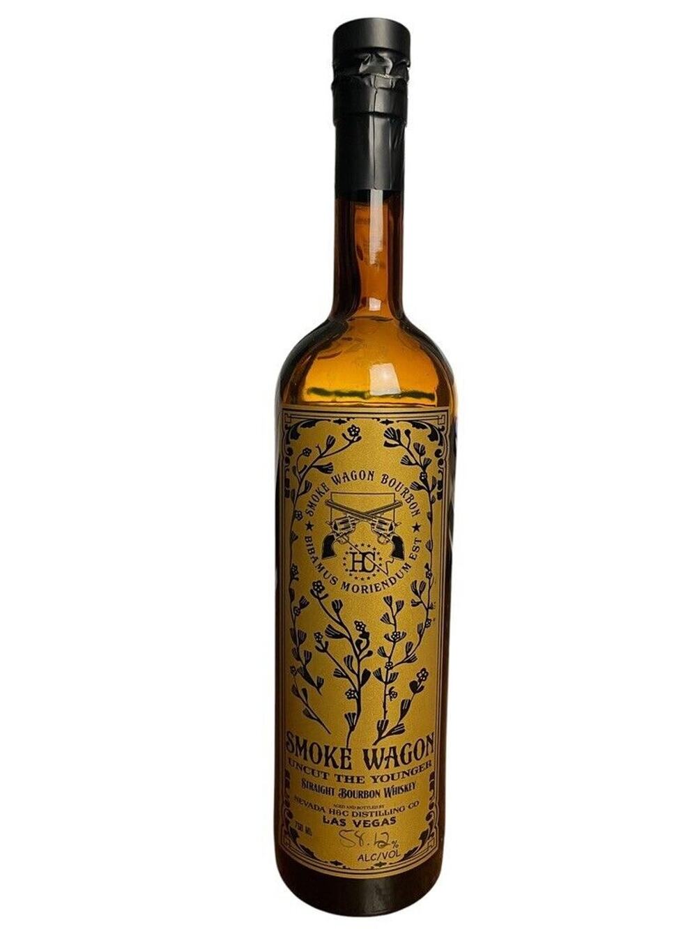 Smoke Wagon Empty Bottle Straight Bourbon Whiskey 750ML Brown Collector Man Cave